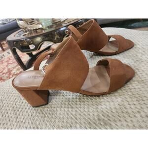 Aerosoles Women's EMMEX Heeled Sandal Tan Suede 9.5 Medium